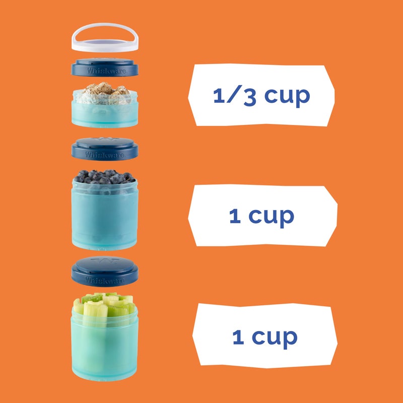 Whiskware Disney Pixar Stackable Snack Containers for Kids, 3 Stackable Snack Cups for School and Travel, Finding Nemo with Nemo and Dory - Image 3