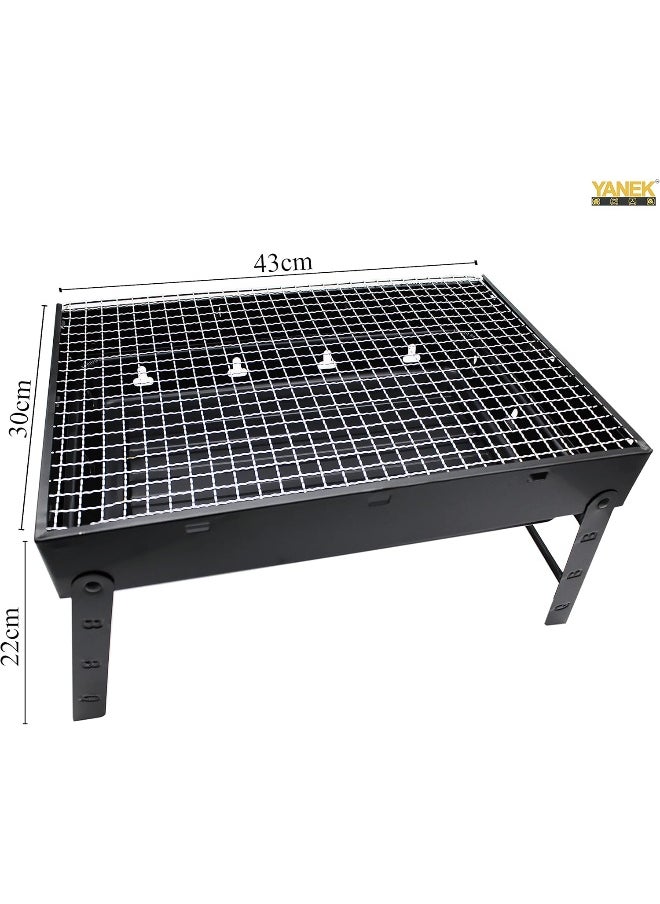 YANEK - YANEK BBQ Grill, Portable, Foldable Stand, Stainless Steel, For Barbecue, Camping & Outdoor Activities - Image 1
