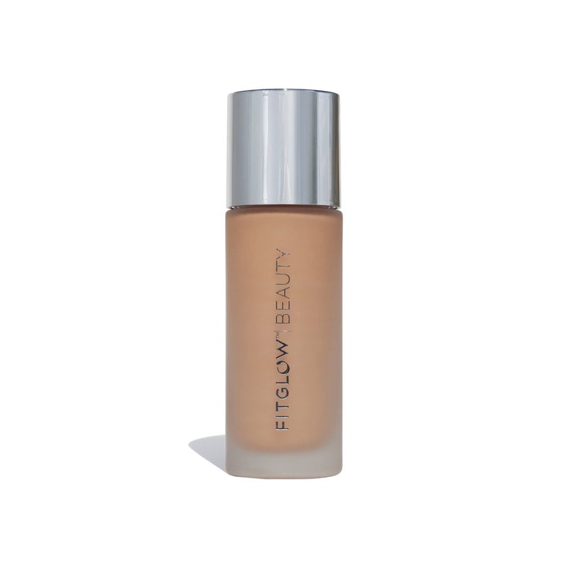 Fitglow Beauty Foundation Vegan SkinTreating Foundation with Peptides Plant Collagen Buildable MediumFull Coverage Natural Finish Hydrating AntiAging PoreFriendly F3530ml