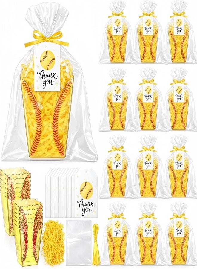 Kathfly 12 Pack Softball Baskets Empty Senior Night Basket for Gifts Empty to Fill Plastic Storage Box for Boys Softball Team Sport Party Favor Holiday Gift Packaging - Image 1