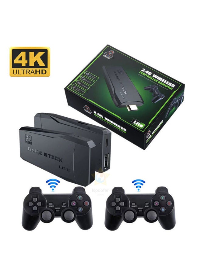 SHOPI USB Wireless Console Game Stick Video Game Console Built-in Classic Games 8 Bit Mini Retro Controller HDMI Output Dual Player- 4K Ultra HD Game Stick - Image 1