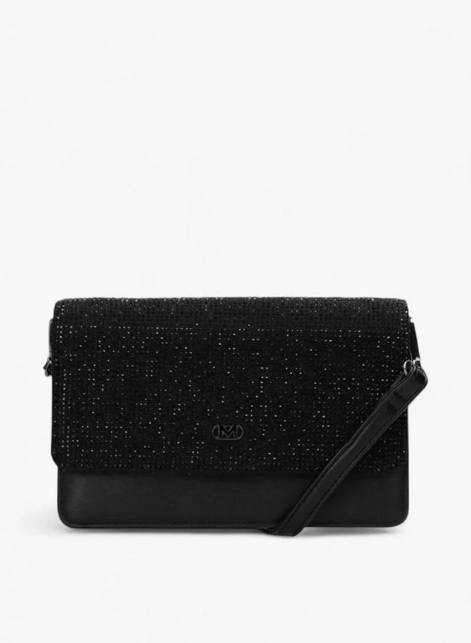 MEXX Embellished Crossbody Bag with Button Closure