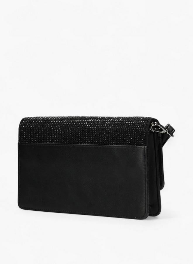 MEXX Embellished Crossbody Bag with Button Closure - Image 5