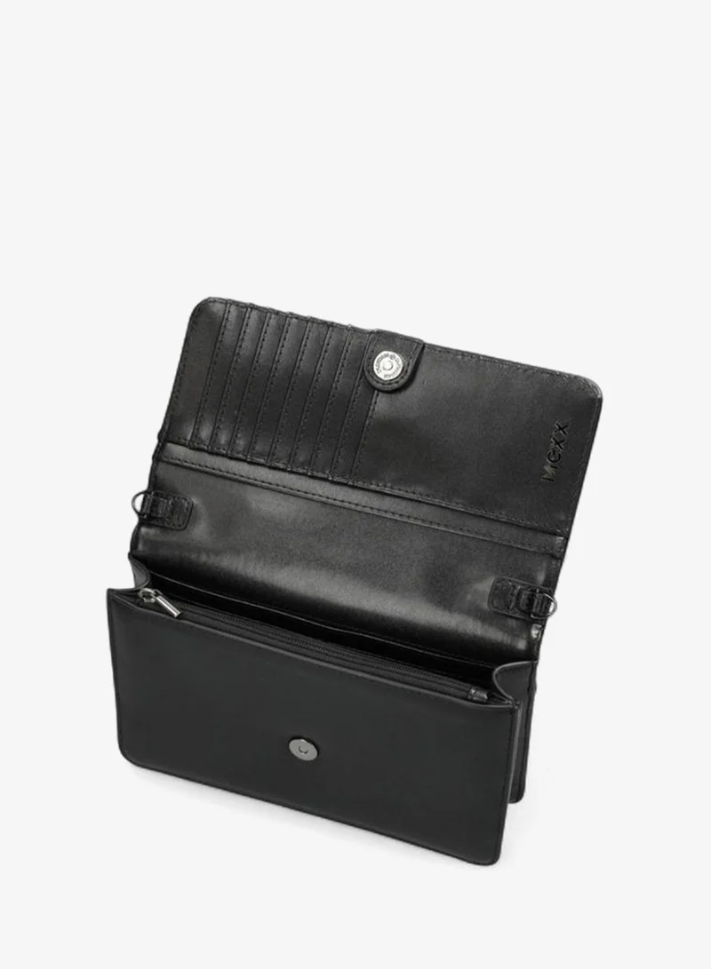 Mexx BLACK Embellished Crossbody Bag with Button Closure for Women | Best Price UAE