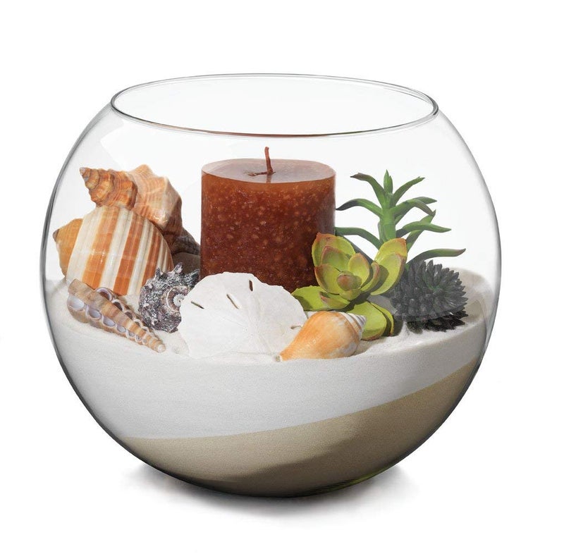 Incrizma Terarium Glass Bubble Bowl, Fish Bowl, Rose Bowl - Glass Round Vase for Weddings, Events, Decorating, Arrangements for Office or Home Decor (Dia - 20 CM) - Image 1