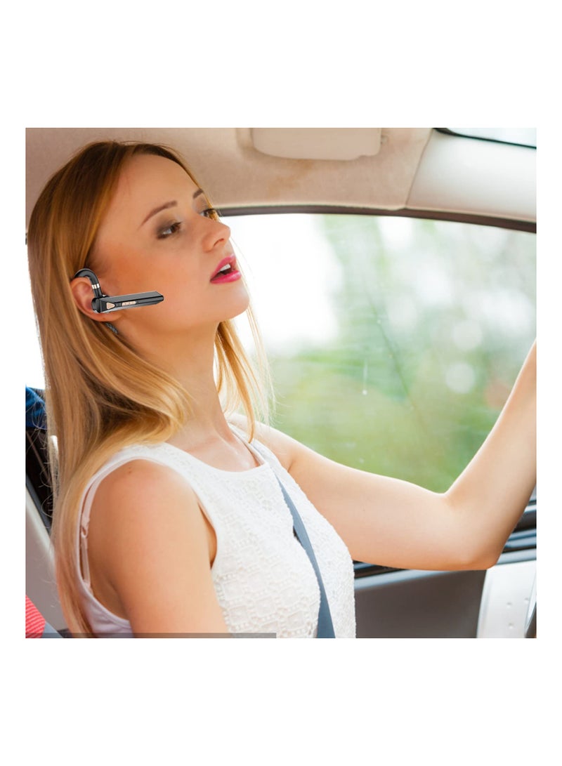 SYOSI Single Ear Bluetooth Headset V5.1t, Single-Ear Bluetooth Earpiece with Charging Bin, 108 Hours Long Battery Life, Adjustible Ear Earphoneswith Noise Canceling Dual-Mic, for Business/Office/Driving - Image 2