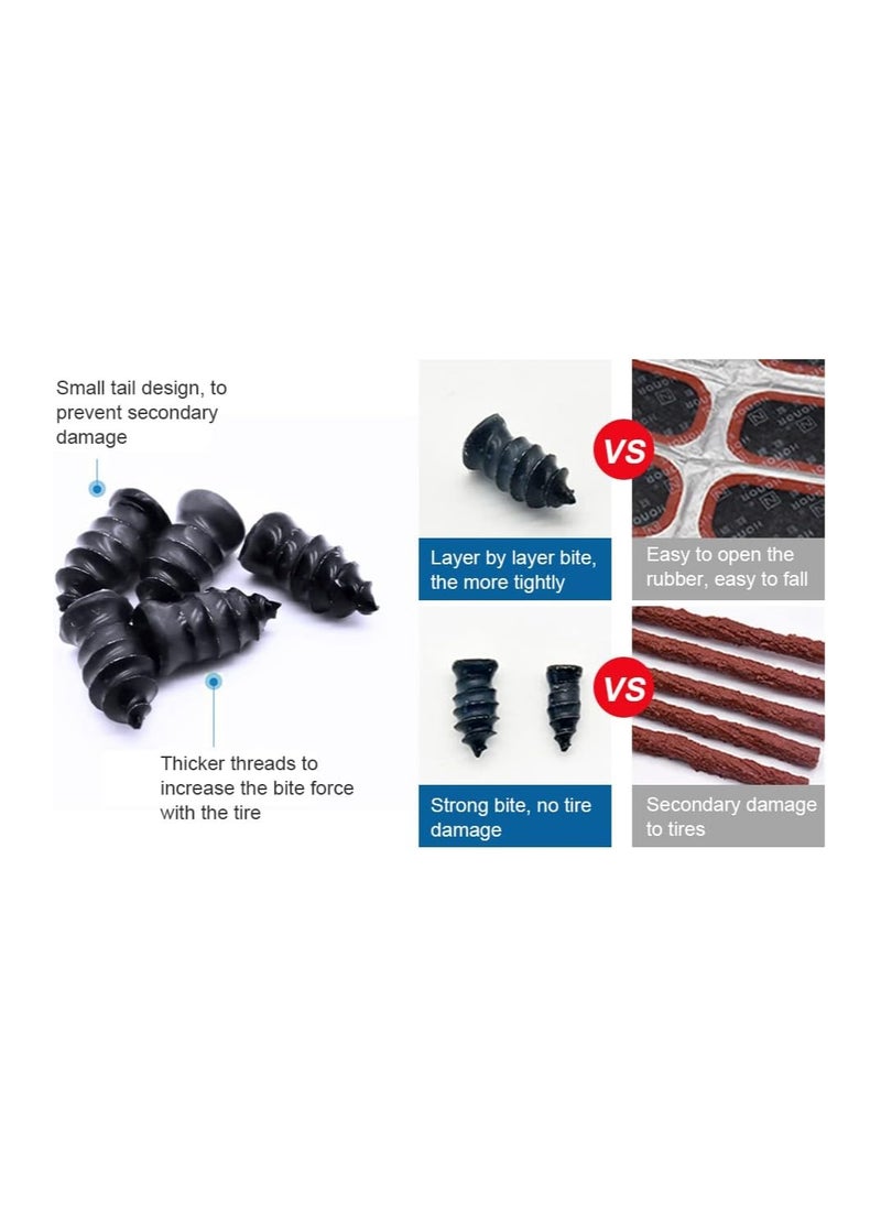 RATSAW 40 PCS Tire Repair Rubber Nail Set Car Tire Fast Repair Nails With Screw Driver Self Service Tire Repair Tool Kit 20 Small And 20 Large  - Image 2