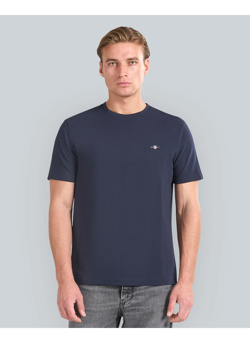 GANT Gant Texture Short Sleeve T-Shirt For Men (Navy)