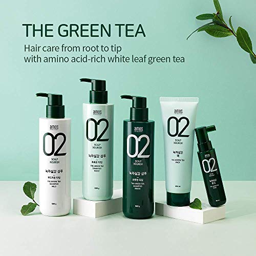 AMOS PROFESSIONAL The Green Tea Pack 8.45 oz (250ml) | Nourishing and Moisturizing Deep Conditioner for Hair Growth | Korean Hair Salon Brand - Image 3