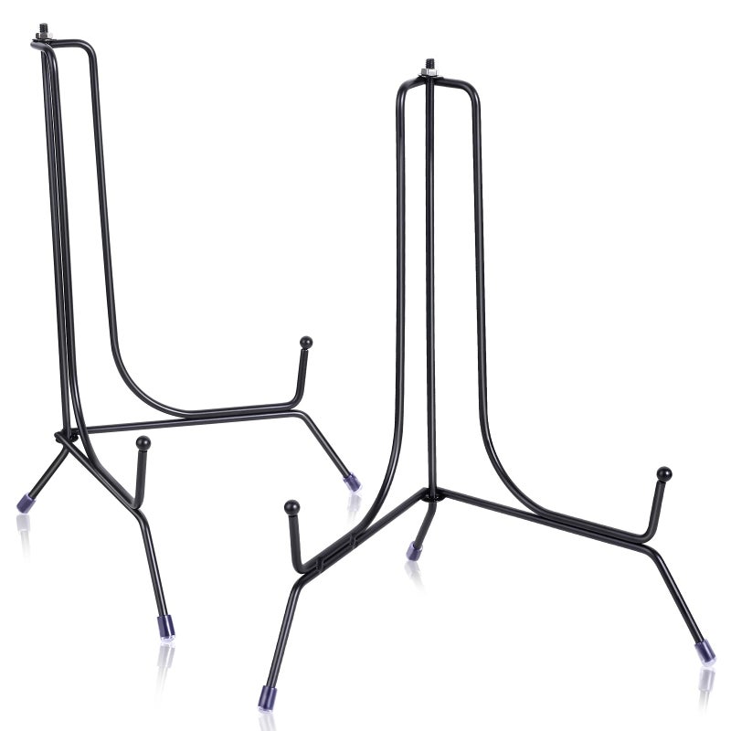 Fasunry 2Pack Upgraded AntiSlip Plate Stands for Display 10 Inch Decorative Iron Plate Holders Easel Frame Book Card Plaque Picture Display Stands