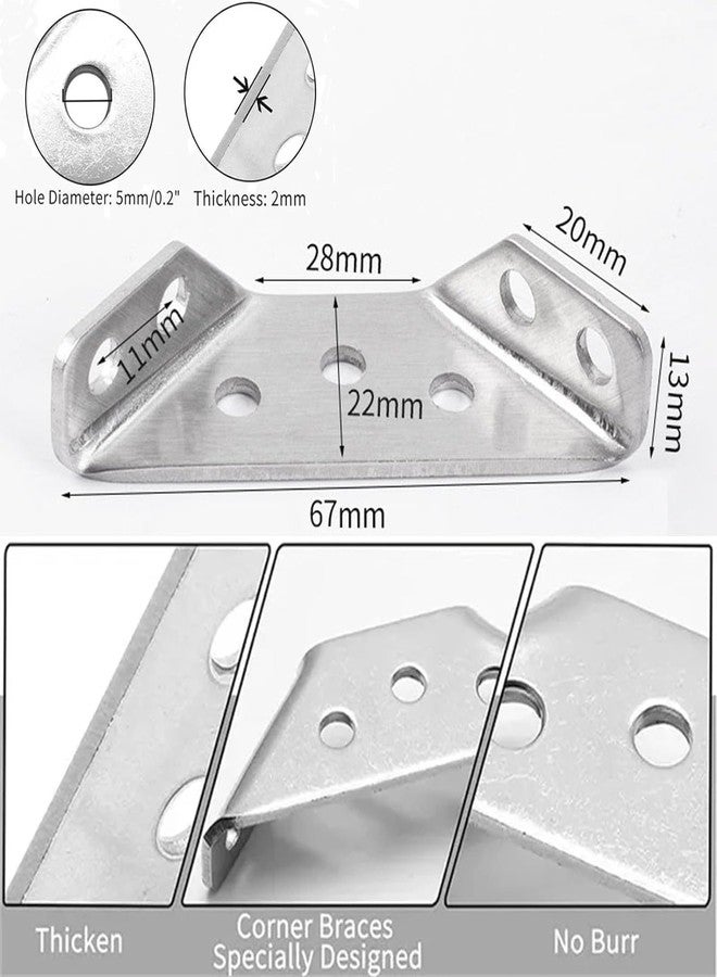 Krizkey Stainless Steel Corner Brackets | Heavy-Duty Angle Braces for Furniture, Shelves, Cabinets & DIY Projects | Rust-Resistant, Universal L-Shaped Support Brackets (Pack of 4) - Image 4