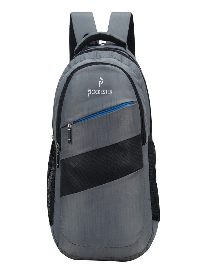 Pockester 35L Water Resistant Large Laptop/Office/College/School/Travel Casual Design Unisex Backpack (Fits up 15.6 inch laptop) (Grey) - Image 1