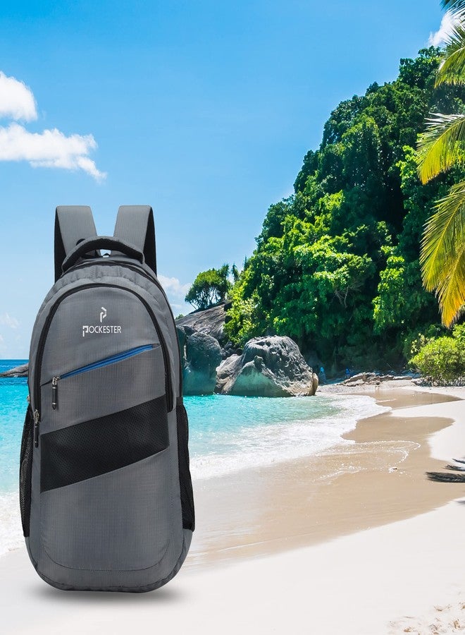 Pockester 35L Water Resistant Large Laptop/Office/College/School/Travel Casual Design Unisex Backpack (Fits up 15.6 inch laptop) (Grey) - Image 5