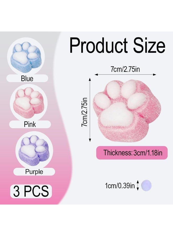 squishy 3 Pcs Cat Paw Taba Squishy for Adult, Soft Stress Relieving Squeeze Toy, Lovely Stretchy Cat Paw Squishy for Men & Women Birthday Party Gifts/Stress Relief/Relaxation - Image 1