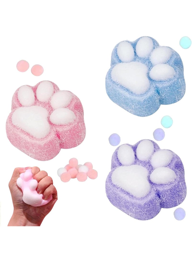 squishy 3 Pcs Cat Paw Taba Squishy for Adult, Soft Stress Relieving Squeeze Toy, Lovely Stretchy Cat Paw Squishy for Men & Women Birthday Party Gifts/Stress Relief/Relaxation - Image 3