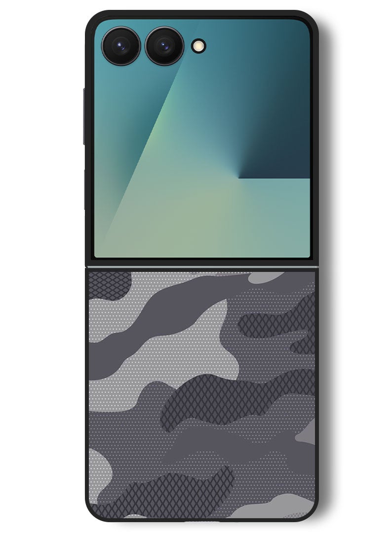 Theodor Case Compatible with Samsung Galaxy Z Flip 7 - 6.9 Inch Protection Shockproof Bumper Cover Camouflage - Image 1