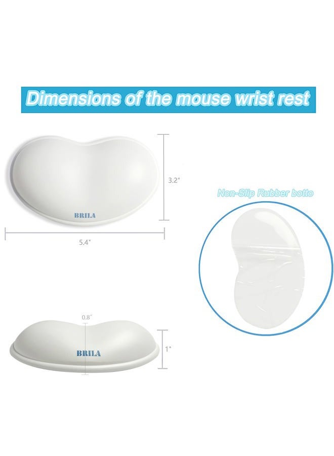 BRILA Ergonomic Silicone Mouse Wrist Rest, Cooling Silica Gel PU Leather Mouse Wrist Support Pad for Office Work and Laptop Computer Gaming (White Leather) - Image 5