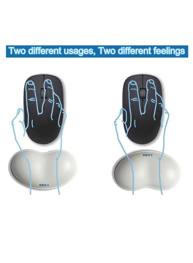 BRILA Ergonomic Silicone Mouse Wrist Rest, Cooling Silica Gel PU Leather Mouse Wrist Support Pad for Office Work and Laptop Computer Gaming (White Leather) - Image 2
