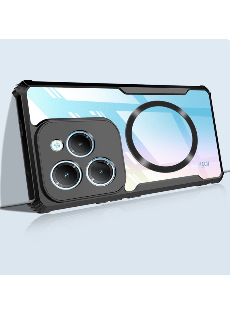 general 【1+1 Sets】 For Infinix Note 40X 5G Case  Screen Protector Magnetic Suction Car Phone Case with Anti Drop Function High Transmittance Glass Scratch Resistant Tempered Glass - Image 3