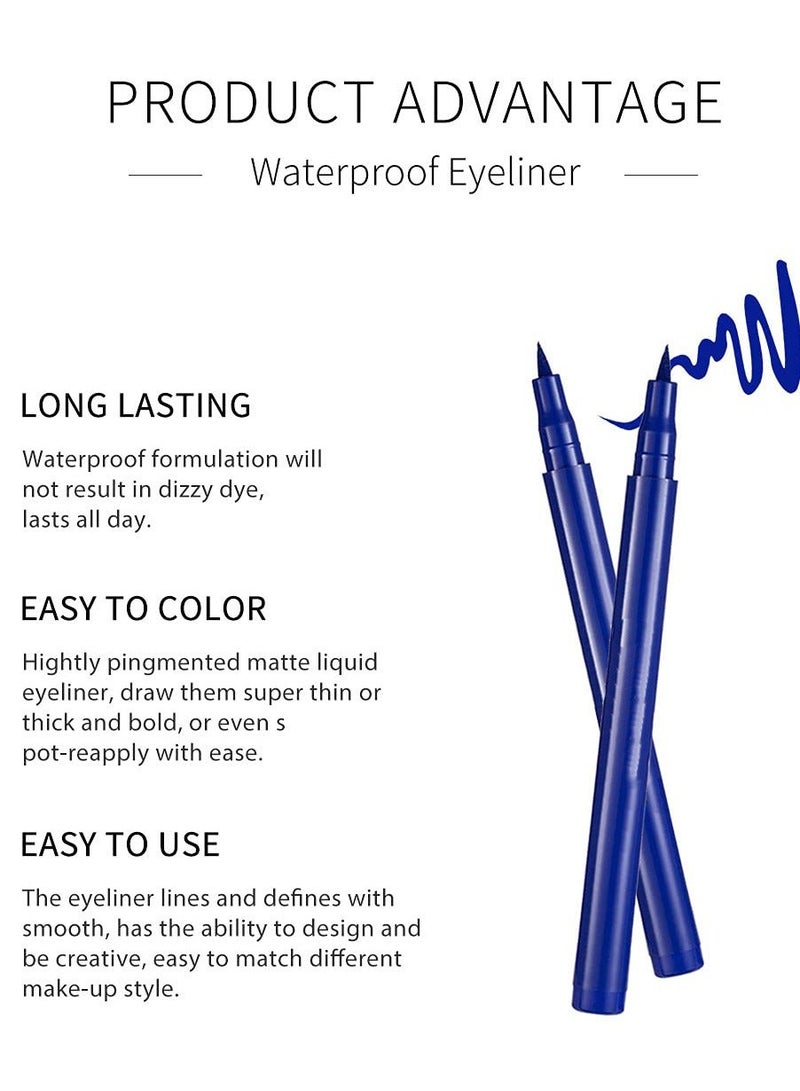 12 Colors Matte Liquid Eyeliner Set Rain bow Colorful Neon Pencil P IGmented Waterproof Smudgeproof Long Lasting Gel Eye Liner Makeup Gift Kit for Women E