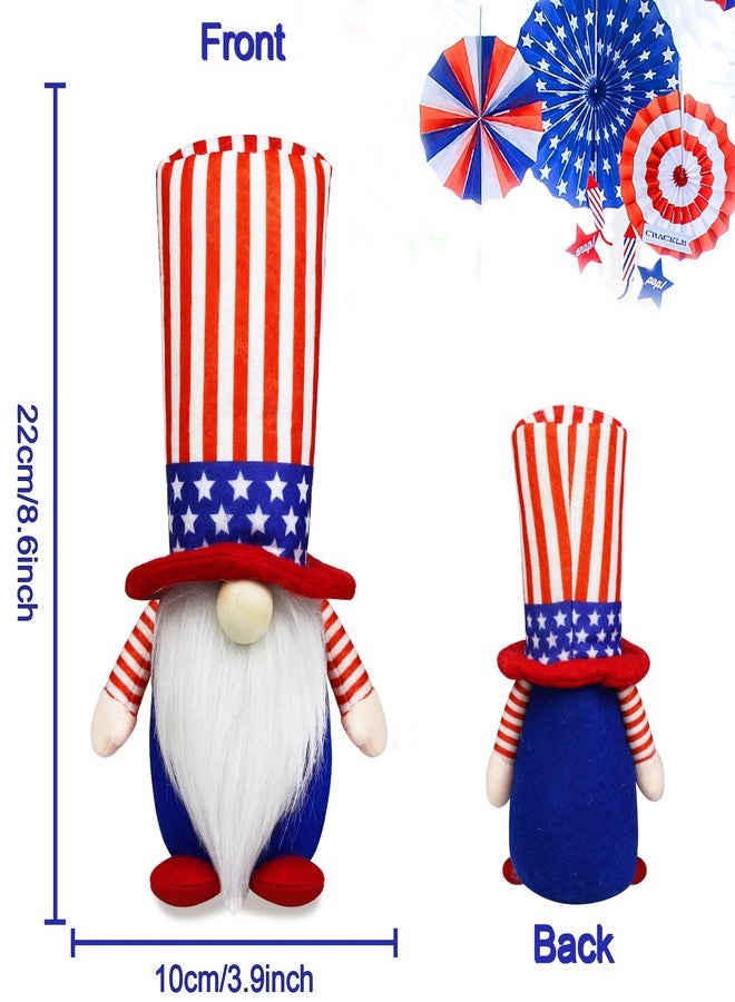 HALOGATE 4th of July Patriotic Gnomes Decorations, 2 PCS Handmade Mr & Mrs USA Swedish Tomte Gnomes Plush Table Ornaments Gift for Independence Day Memorial Day Presidents Day Veterans Day Armed Forces Day - Image 3