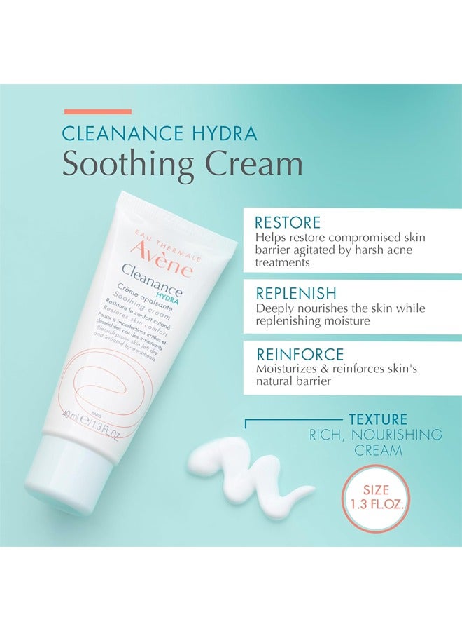 Cleanance Hydra Soothing Cream - Restores Comfort for Dry, Irritated, Blemish-Prone Skin