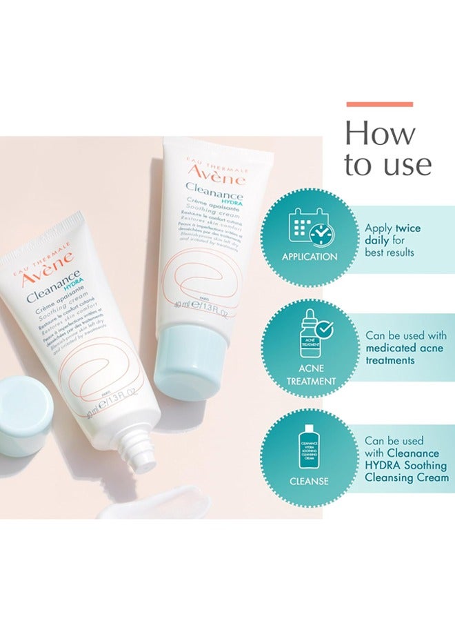 Cleanance Hydra Soothing Cream - Restores Comfort for Dry, Irritated, Blemish-Prone Skin