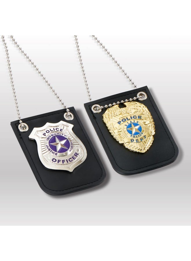 Spooktacular Creations - Halloween Police Pretend Play Gold And Silver Set For Dress Up Pretend Play, Detective Role Play Accessory - Image 1