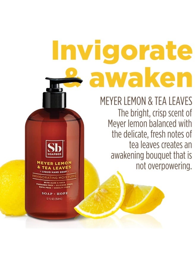 سوب بوكس صابون يد سائل سوبوكس بخلاصة الليمون ماير وأوراق الشاي – نباتي • خالٍ من البارابين • 12 أونصة (354 مل) - Image 2
