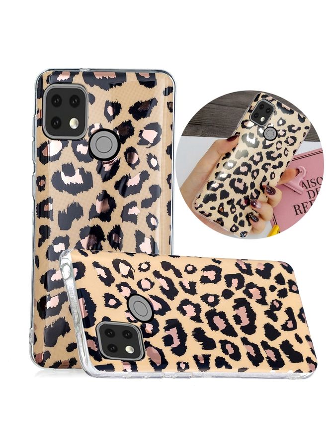 Case Cover For Xiaomi Redmi 9C Electroplating TPU Phone Protective Case Leopard Texture