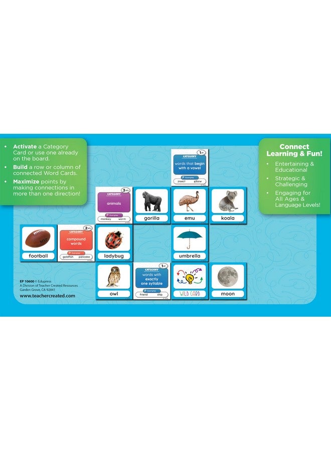 Teacher Created Resources موارد تم إنشاؤها بواسطة المعلم: لعبة الورق حيث تتصل الكلمات، تتصادم الفئات، وتزداد مهارات اللغة! للأعمار 7 سنوات فما فوق، من 2 إلى 6 لاعبين - Image 3