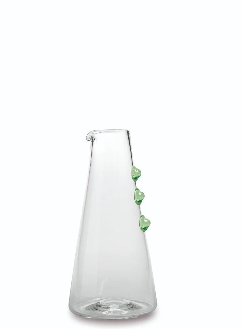 Zafferano Petoni Carafe Transparent/Green Ø.122x250mm. CL.125