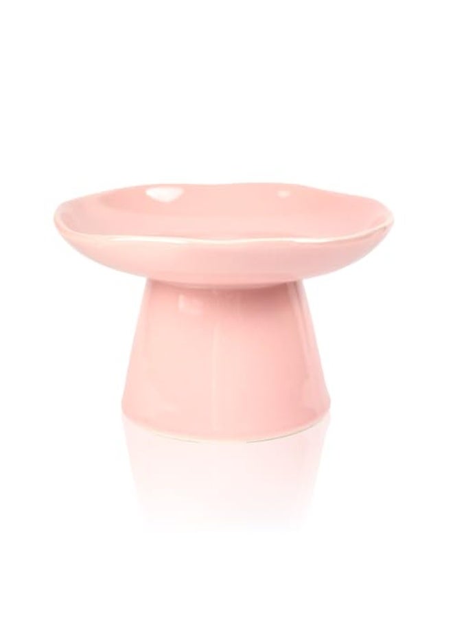 Extra Wide 6.1" Ceramic Raised Cat Food Bowl, Shallow Elevated Pet Feeder for Food Feeding, Anti Vomiting Whisker Fatigue Bowls for Cat Puppy