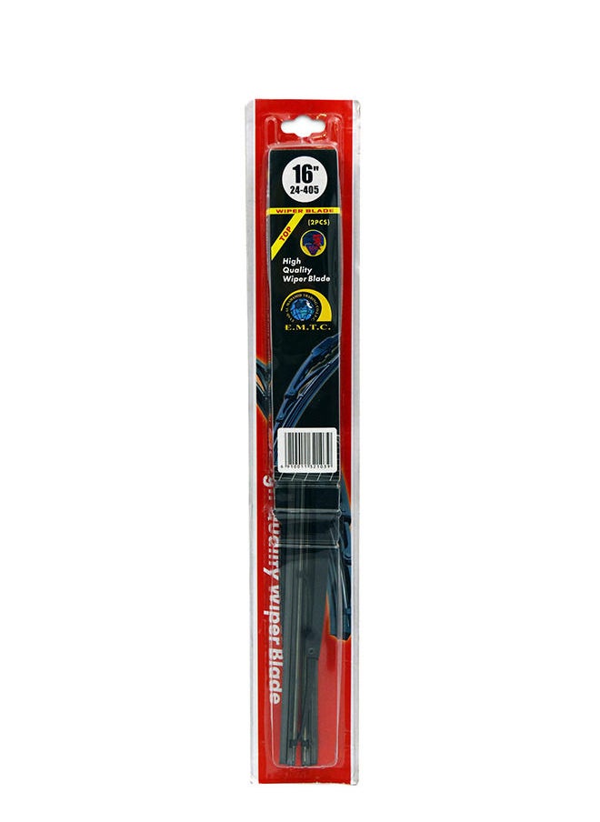 EMTC - EMTC Pack of 2 | 16" Inch | EM-405 Metal Wiper Blade Universal Used for more than 98% Cars - Image 1