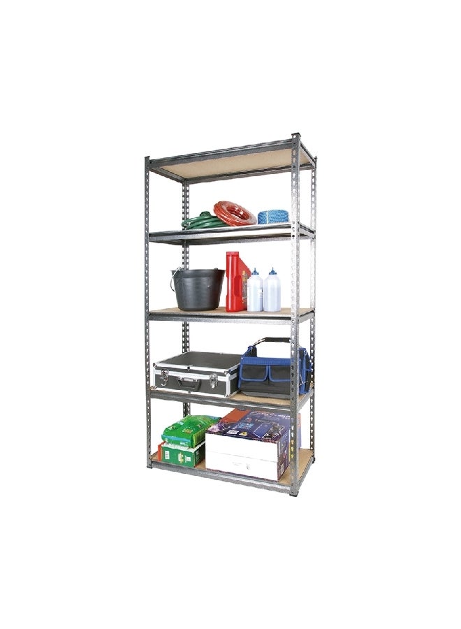 Tactix 5-Tier High-Quality Performance Freestanding Shelf Rack Grey and Brown 152.5 x 76 x 30.5 cm 329014  - Image 2