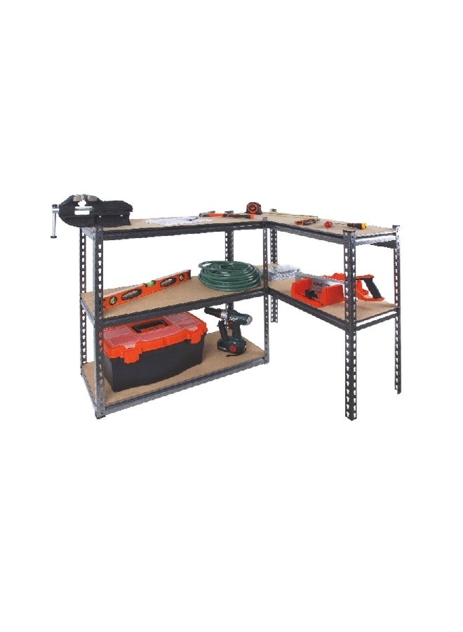 Tactix 5-Tier High-Quality Performance Freestanding Shelf Rack Grey and Brown 152.5 x 76 x 30.5 cm 329014  - Image 3