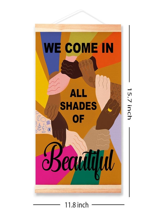 Littlefa Diversity Multicultural Equality Hanging Poster Canvas Framed,Equality Poster for Classroom/Daycare/Elementary School/Office Wall Decor,Classroom Wall Decoration 16x12in - Image 2