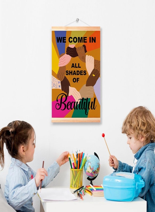 Littlefa Diversity Multicultural Equality Hanging Poster Canvas Framed,Equality Poster for Classroom/Daycare/Elementary School/Office Wall Decor,Classroom Wall Decoration 16x12in - Image 5