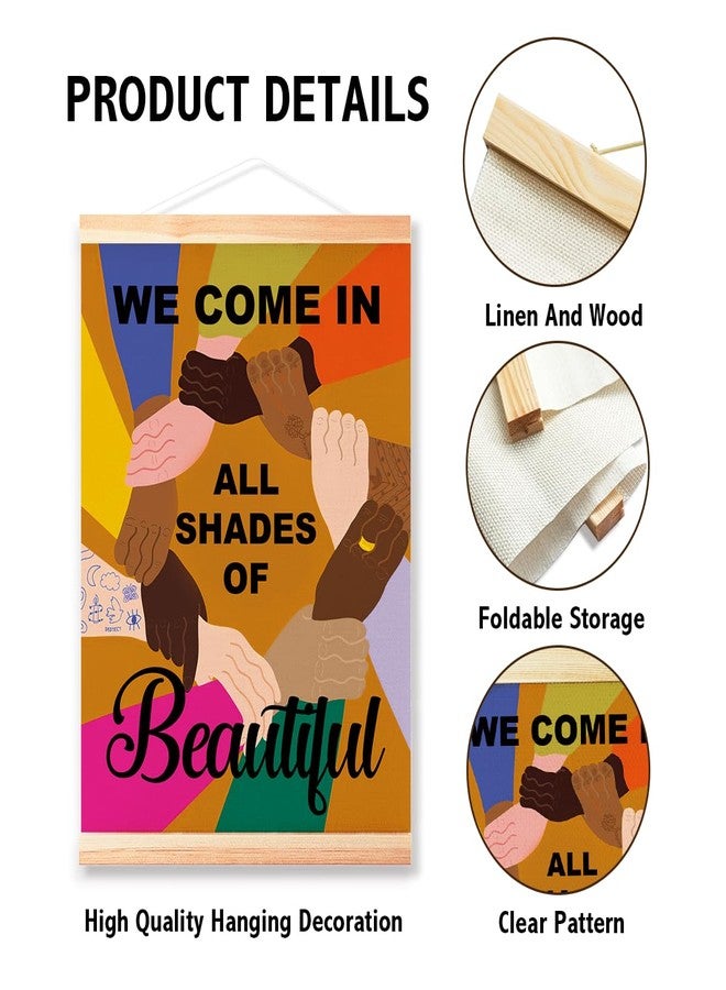Littlefa Diversity Multicultural Equality Hanging Poster Canvas Framed,Equality Poster for Classroom/Daycare/Elementary School/Office Wall Decor,Classroom Wall Decoration 16x12in - Image 3