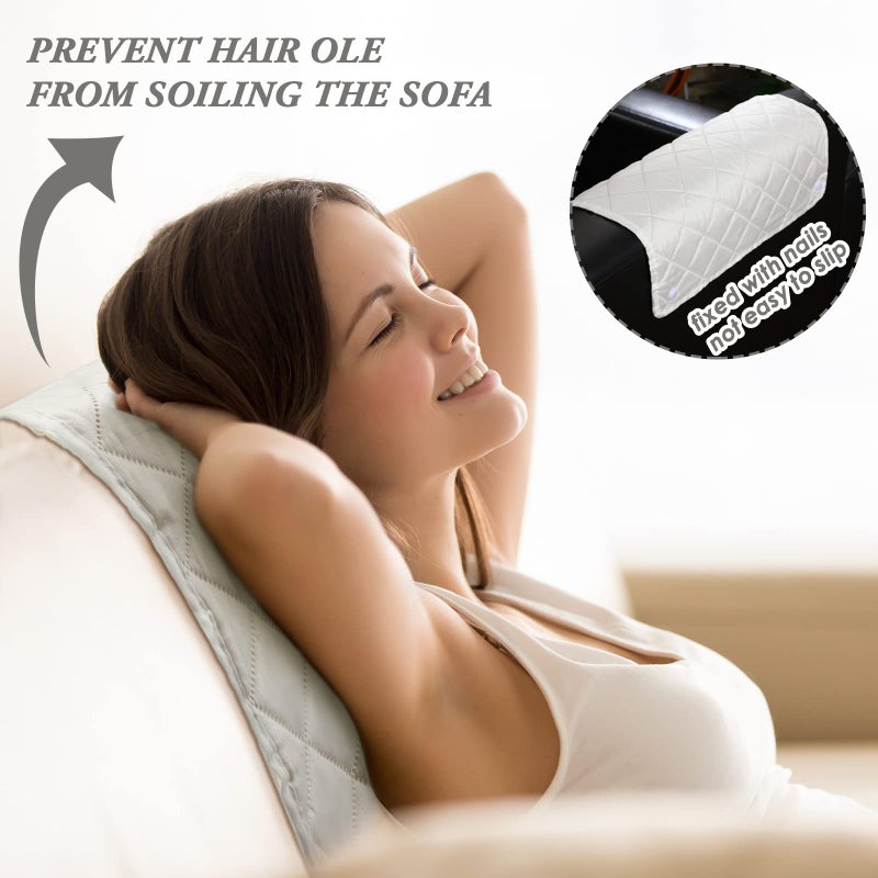 Panelee Headrest Cover for Recliner Chair 2 Pieces Recliner Headrest Protector Recliner Sofa Cover Recliner Head Covers Sofa Head Protector Furniture Protector for Recliner Sofa Slipcovers(Beige) - Image 4
