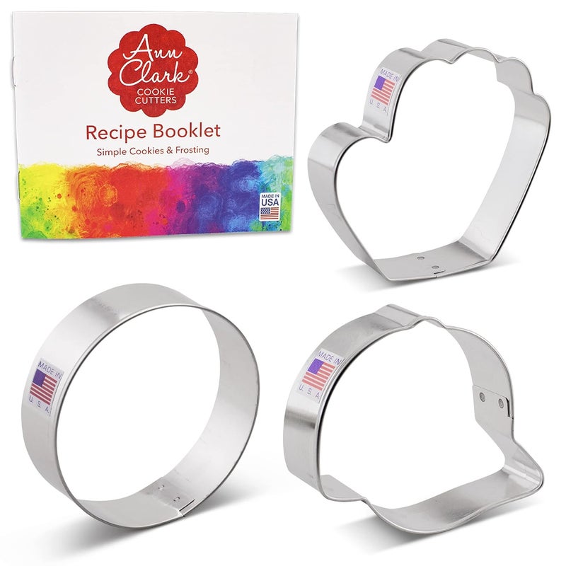 Ann Clark Cookie Cutters Baseball Cookie Cutters 3Pc Set Made by Ann Clark Baseball Glove Baseball Hat Baseball  - Image 3