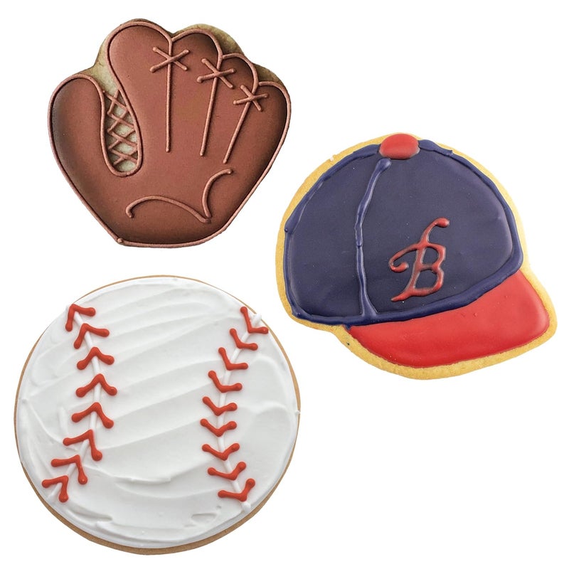 Ann Clark Cookie Cutters Baseball Cookie Cutters 3Pc Set Made by Ann Clark Baseball Glove Baseball Hat Baseball  - Image 2