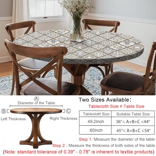 opstellen Fitted Farmhouse Round Tablecloth for 3644 Tables Stain Resistant Vinyl Manteles Redondos para Mesa Apartment Kitchen Equipment Camping Picnic Products Womens Mens Cool Useful Gift Ideas - Image 3