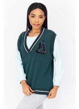 adidas Originals Women Sportswear Fit Sleeveless Running Vest, Dark Green Combo  - Image 2