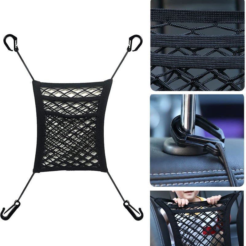 Portible Portibal Dog Net Between Car Seats, Auto Safety Mesh Organizer, Baby Stretchable Storage Bag Universal for Cars, Car Divider for Driving Safely with Children & Pets - Image 3