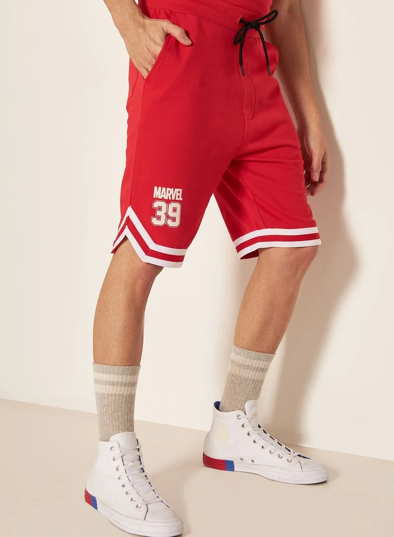SP Characters Marvel Print Drawstring Shorts