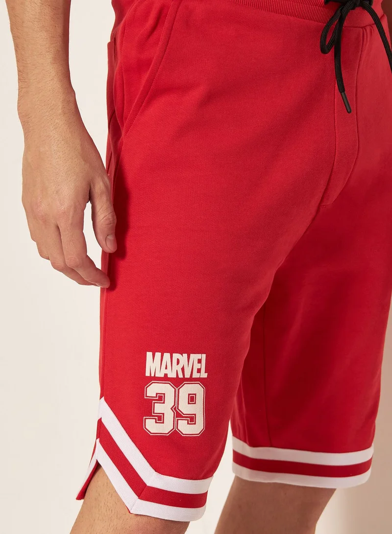 SP Characters Marvel Print Drawstring Shorts