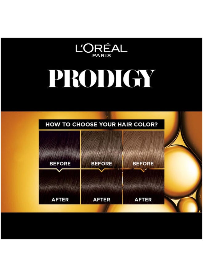 L'OREAL PARIS Prodigy Hair Color/Dye Micro-Oil Technology For Smooth Natural Hair Grey Hair Coverage 4.0 Brown - Image 3