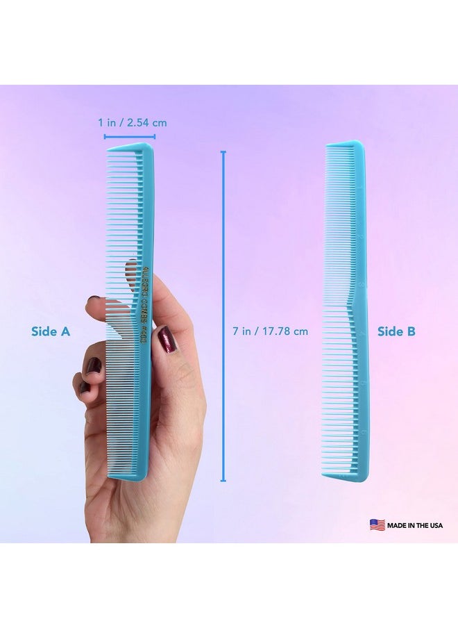 Allegro Combs - Allegro Barber Combs Set - 400 Hair Cutting and Styling Combs, 6 Pcs. Pocket Combs for Stylists (Baby Blue) - Image 1