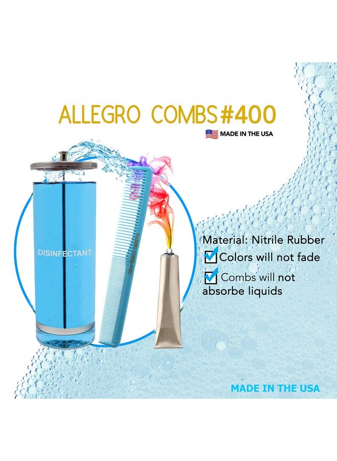 Allegro Combs - Allegro Barber Combs Set - 400 Hair Cutting and Styling Combs, 6 Pcs. Pocket Combs for Stylists (Baby Blue) - Image 1
